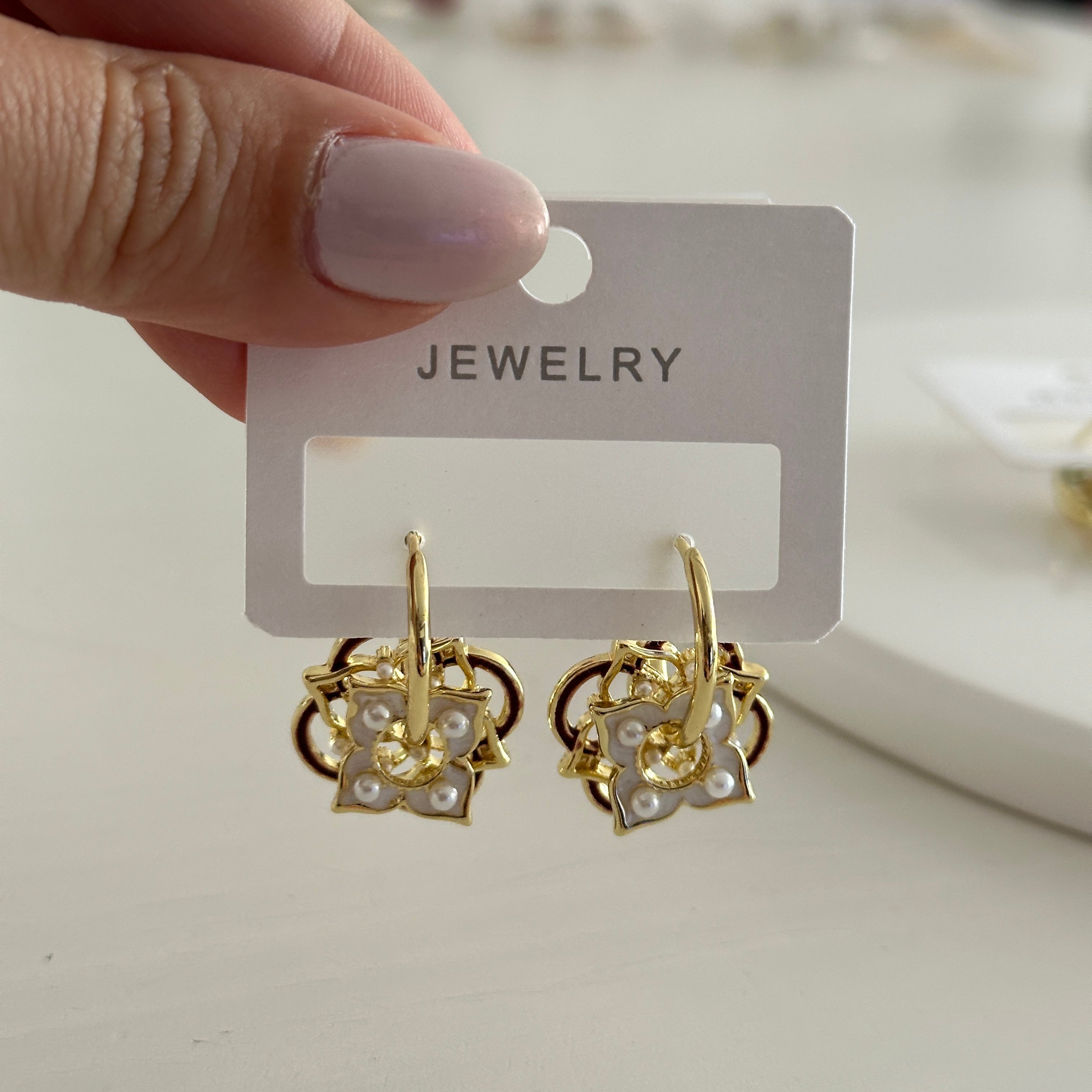 İncili Boheme Charm Küpe