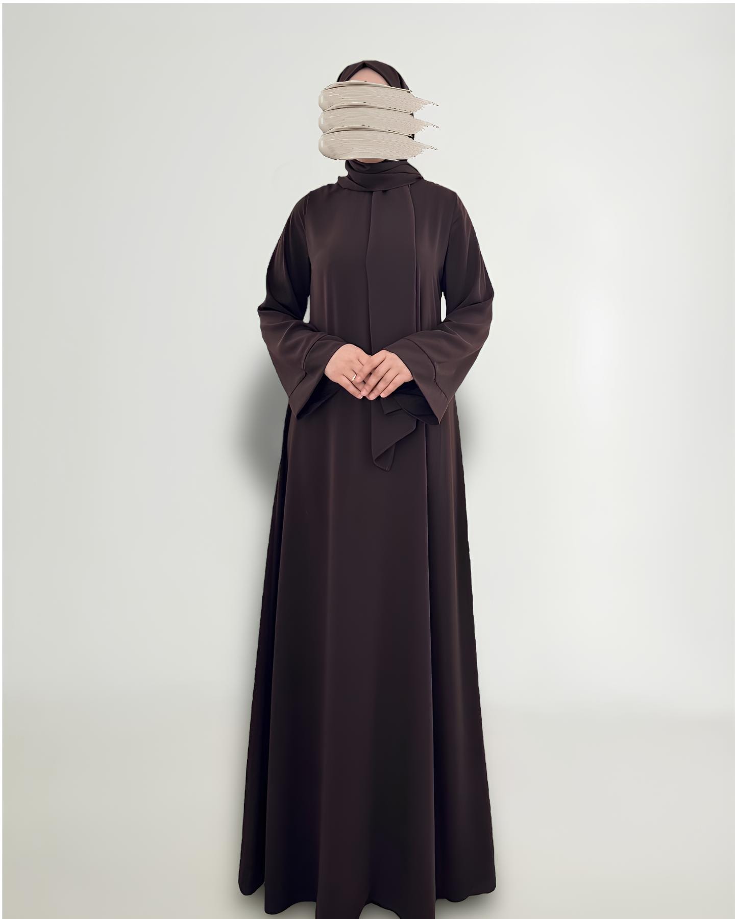 Basic Elbise Ferace - ACI KAHVE