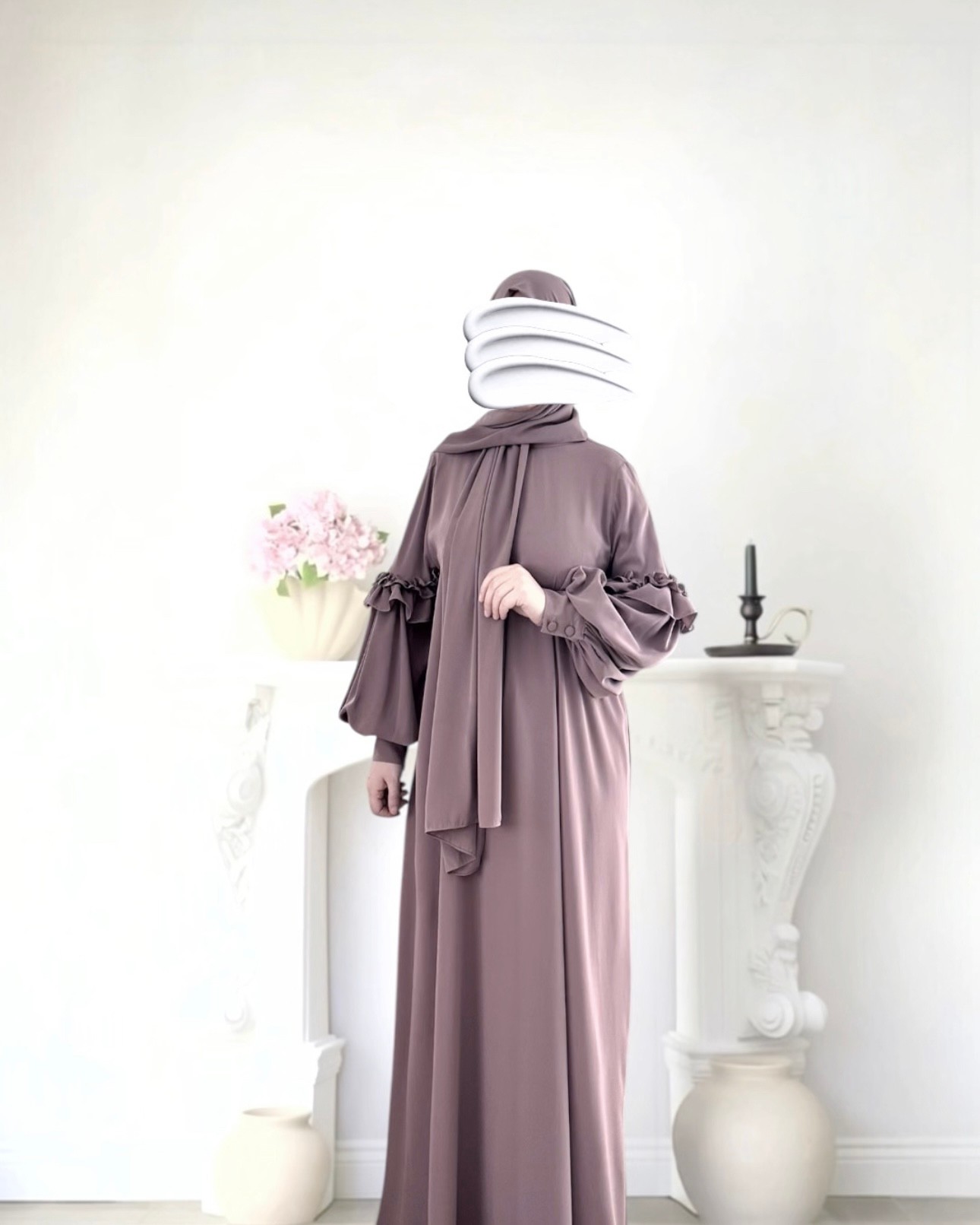 (04)- Meva Elbise Ferace -Rose