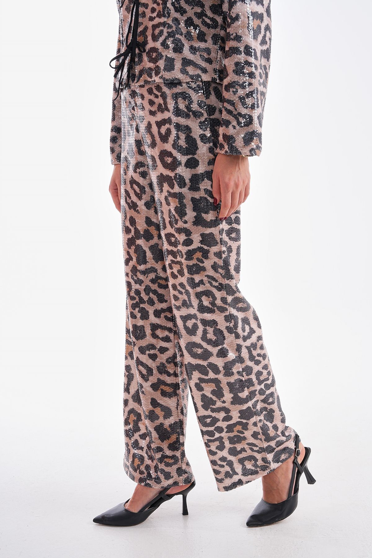 Payet  Leopar Desenli Bol Paça Pantolon PLL-037