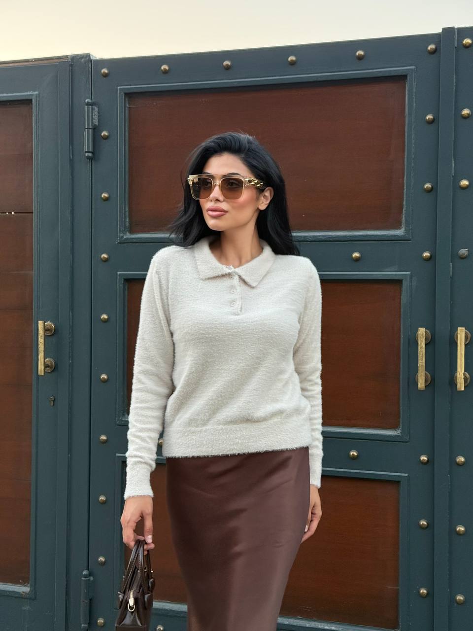 Soft Dokulu Polo Yaka Triko Kazak