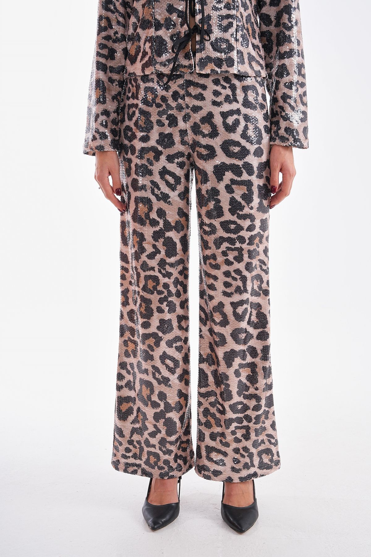 Payet  Leopar Desenli Bol Paça Pantolon PLL-037