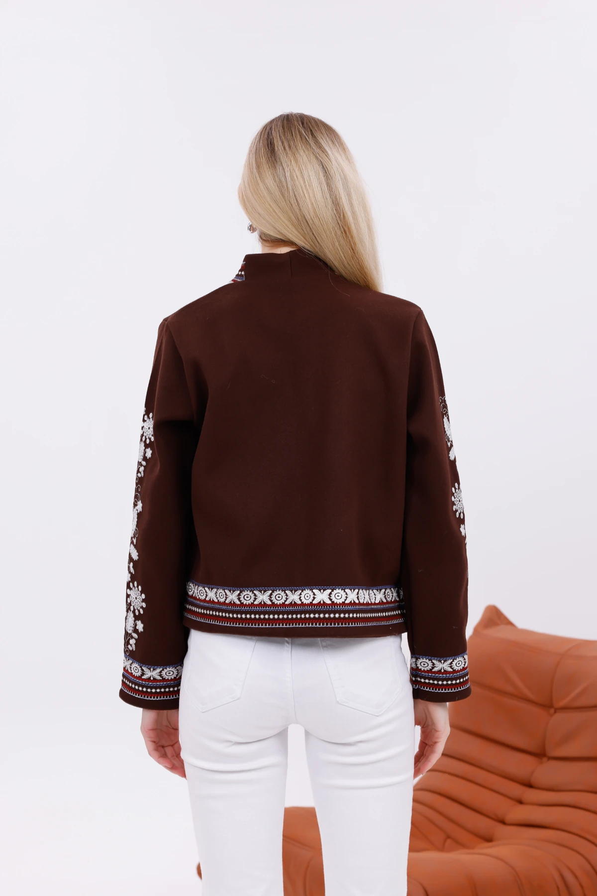 Etnik Nakış Detaylı Koton Ceket 