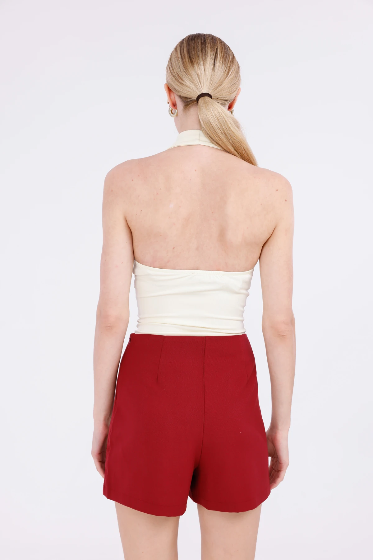 Önden Yırtmaçlı Mini Şort Etek 