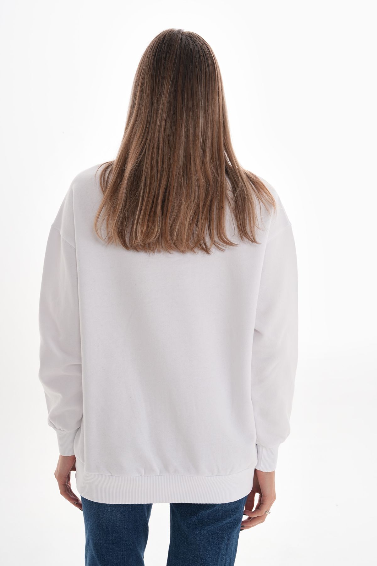 Ayıcık Nakış İki İplik Sweatshirt