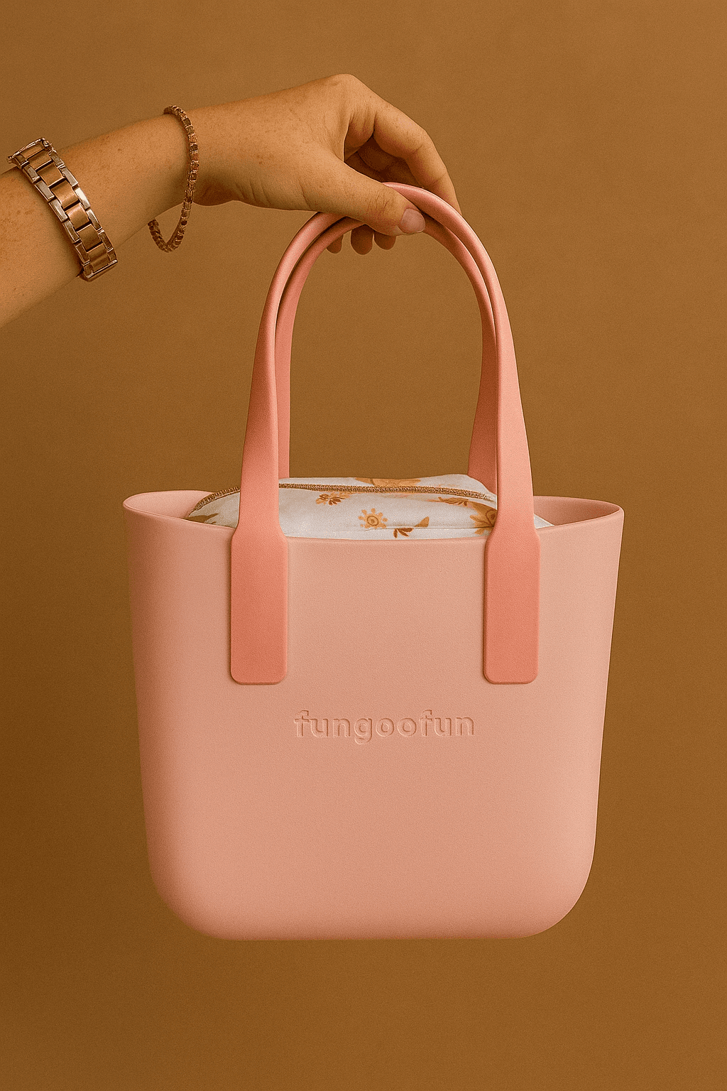 Soft Pembe Silikon Tote Çanta
