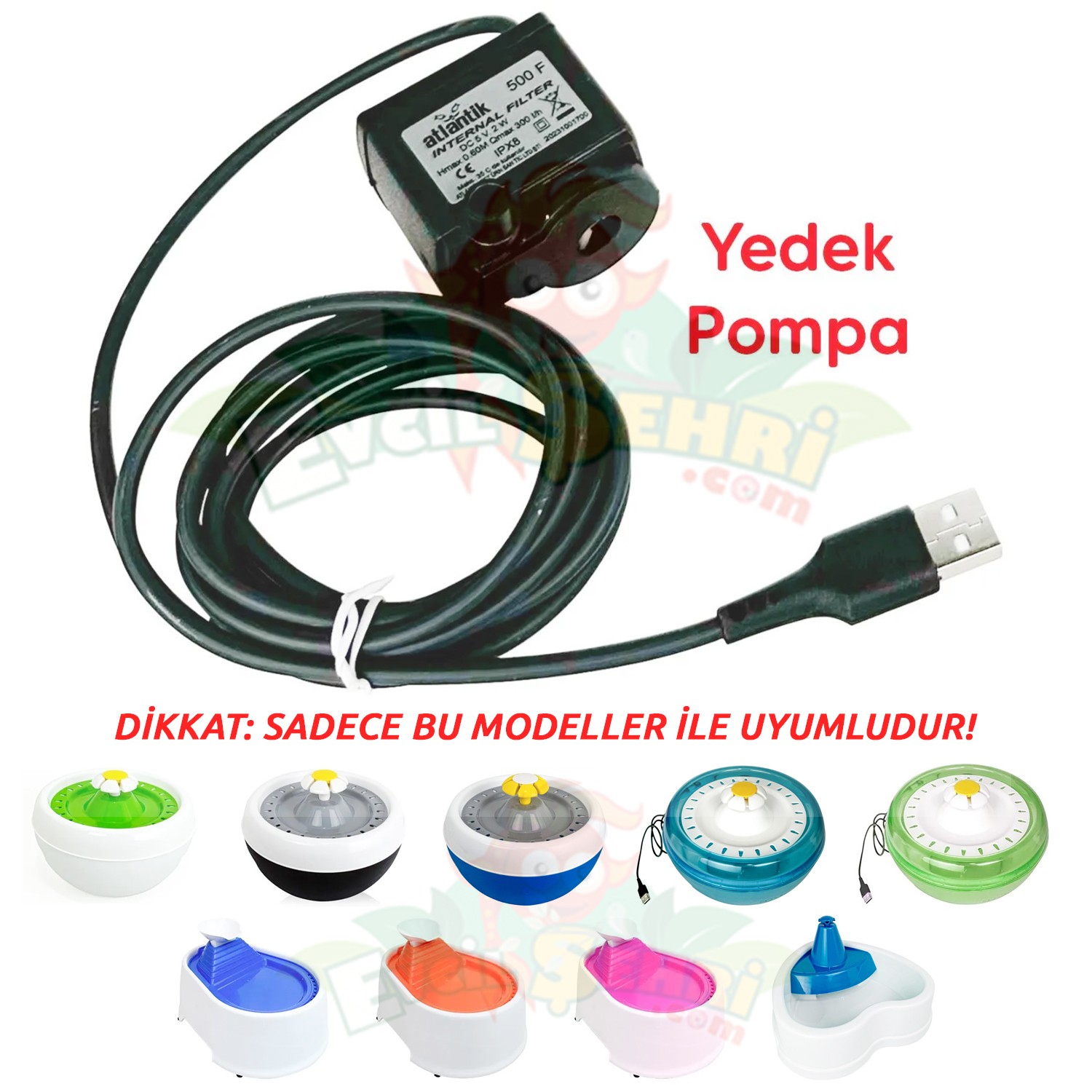 CaDoPet Kedi Su Pınarı Yedek Motor Pompa 5V Usb