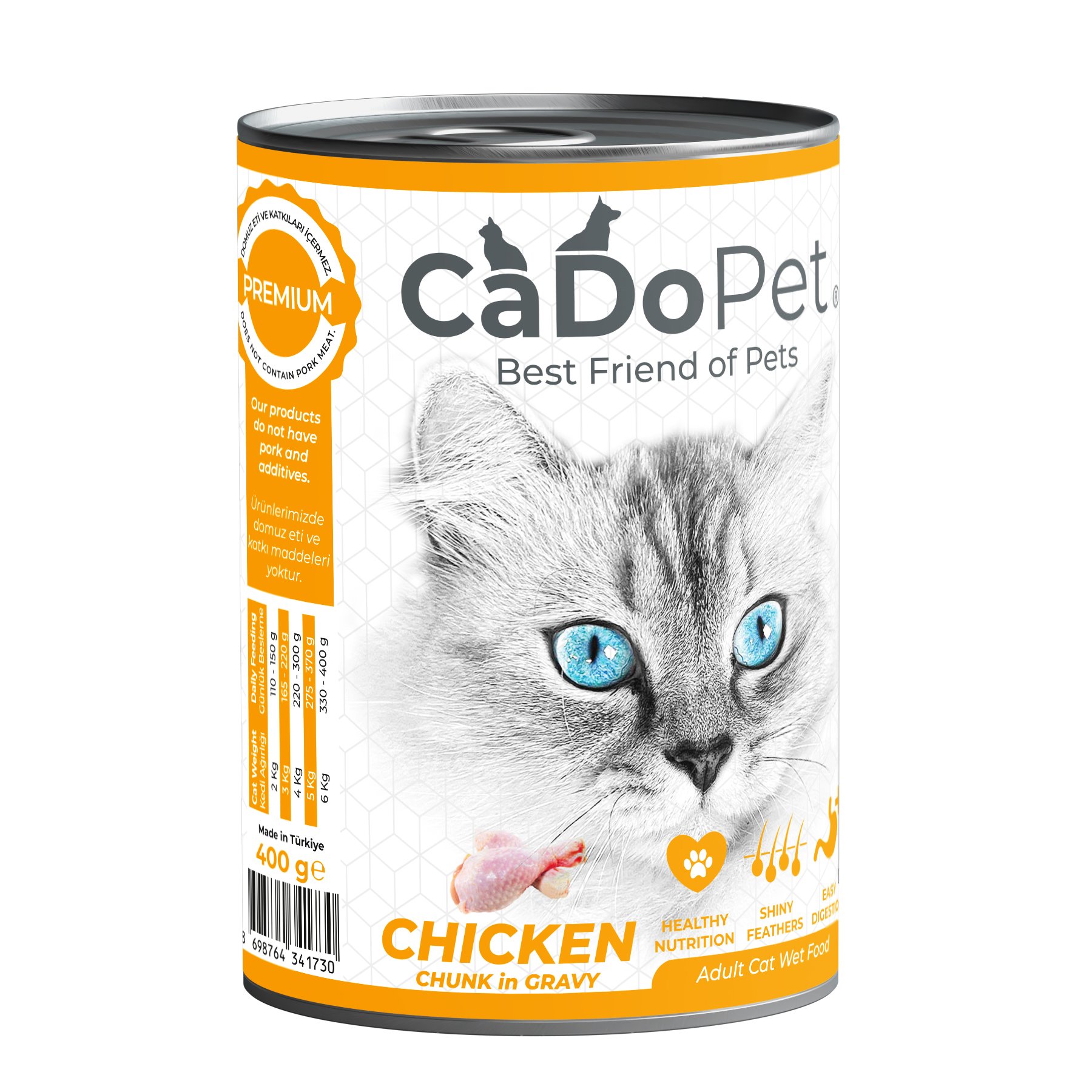 CaDoPet Yaş Kedi Maması 400g Tavuklu