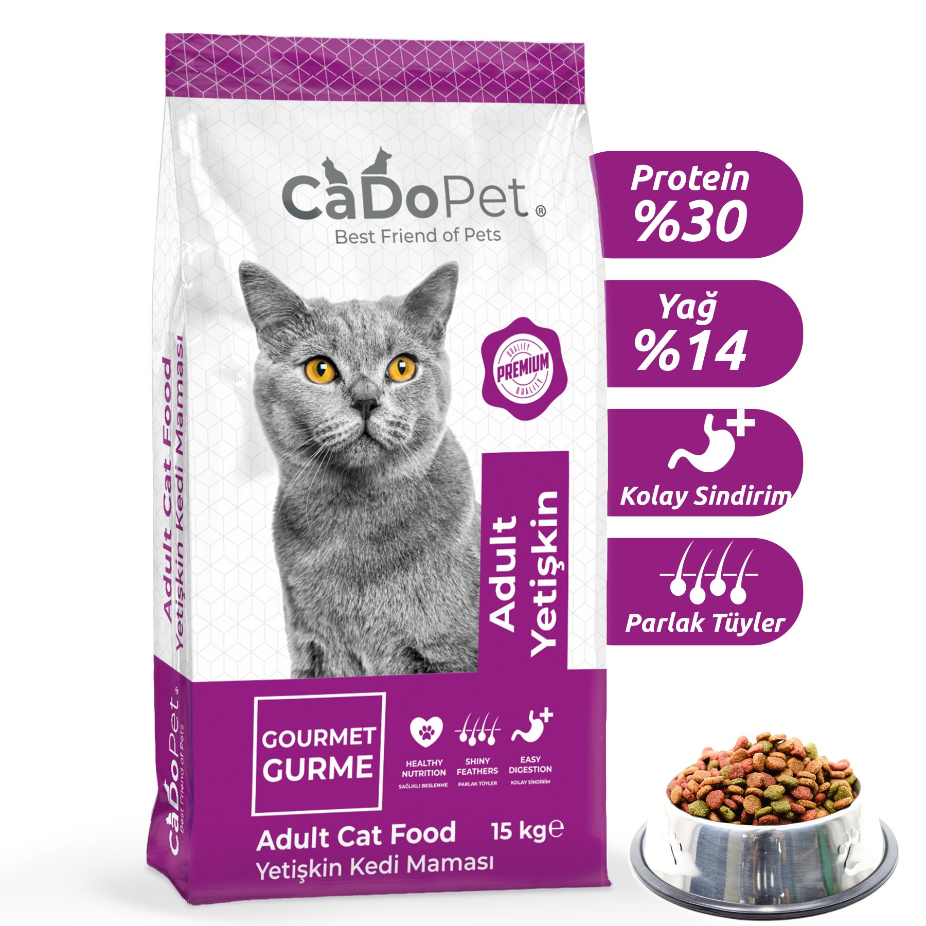 CaDoPet Kuru Kedi Maması 15 Kg Gurme