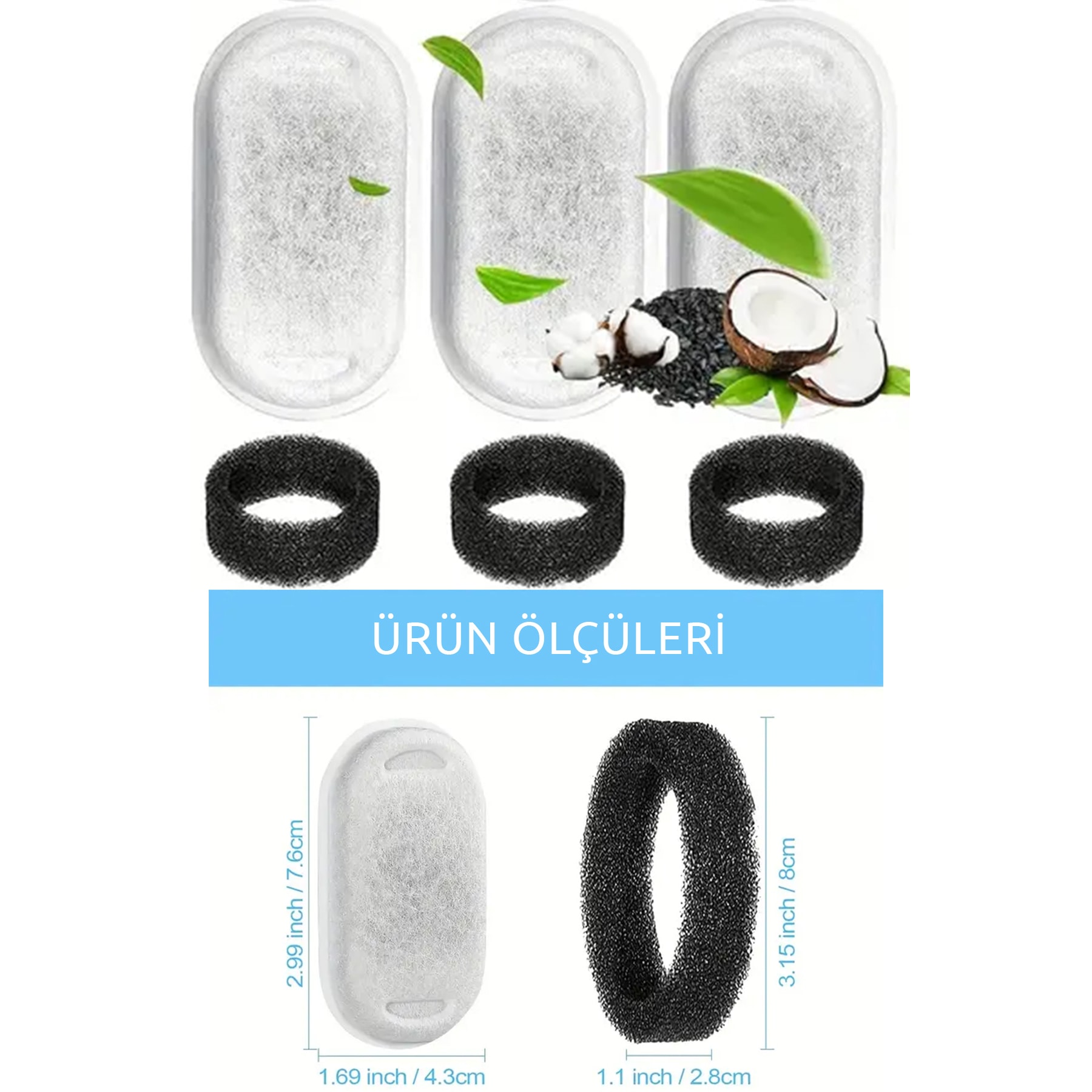 Çelik Kedi Su Pınarı Yedek Filtre 3lü Paket