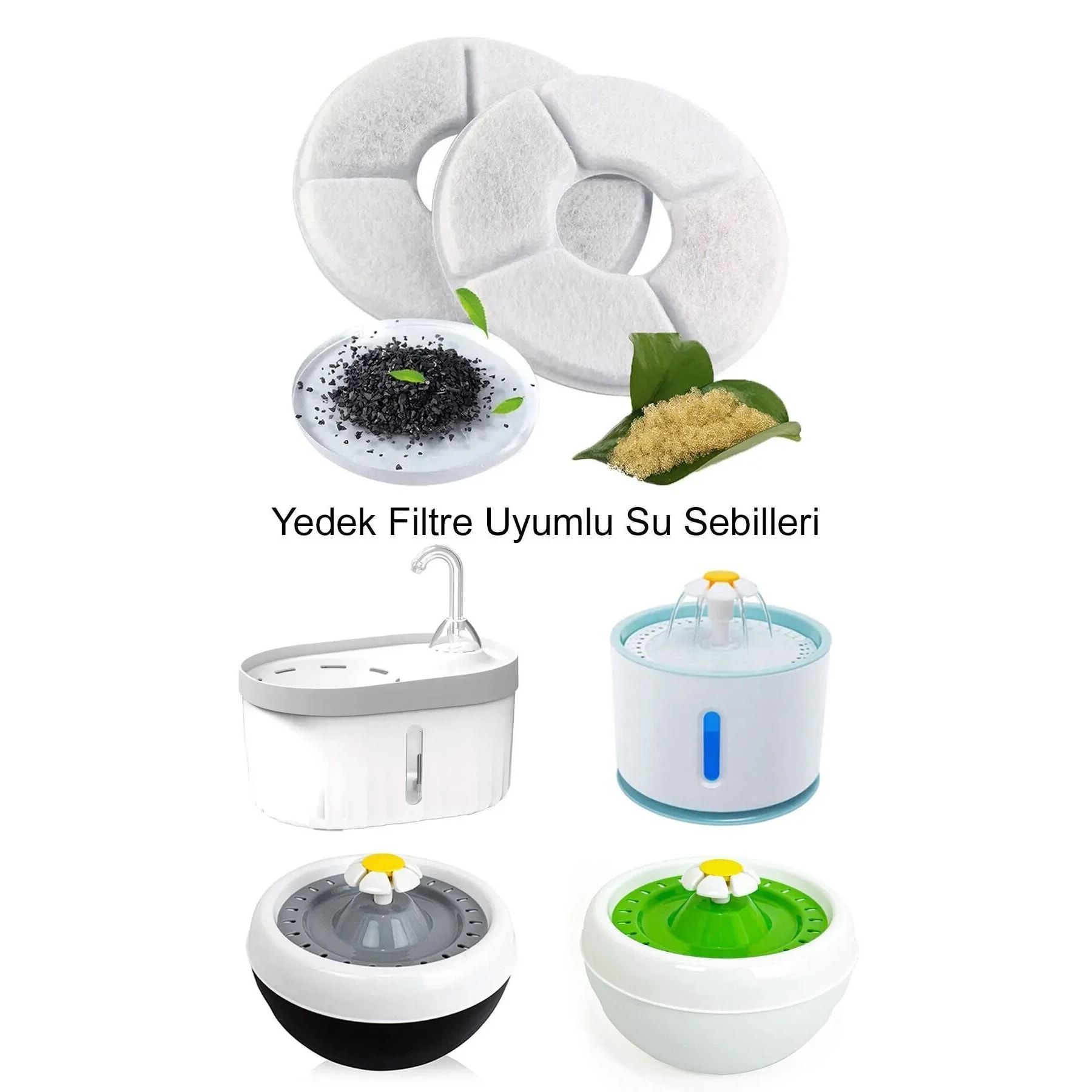 Kedi Su Pınarı Su Sebili Yedek Filtresi 4lü Paket