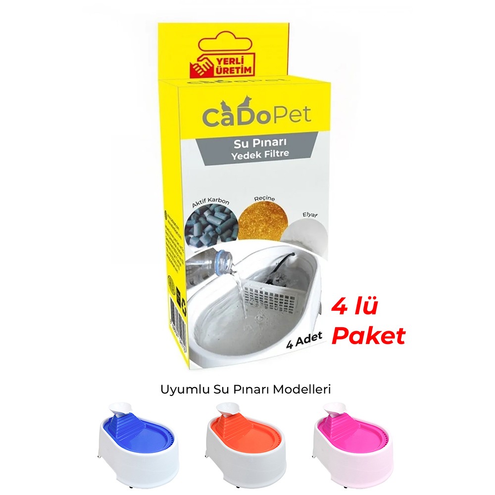 CaDoPet Su Pınarı 2 Litre Yedek Filtre 4lü Paket