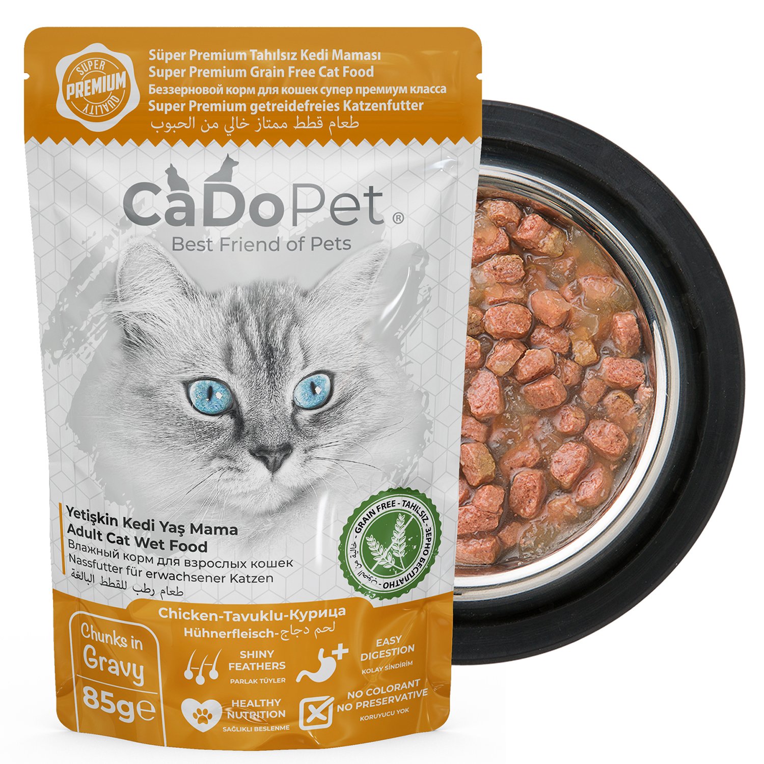 CaDoPet Tavuklu Yaş Kedi Maması 85g Tahılsız Premium