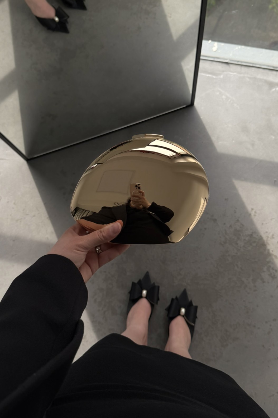 Damla Aynalı Model Kadın Abiye Çanta Hannah Gold