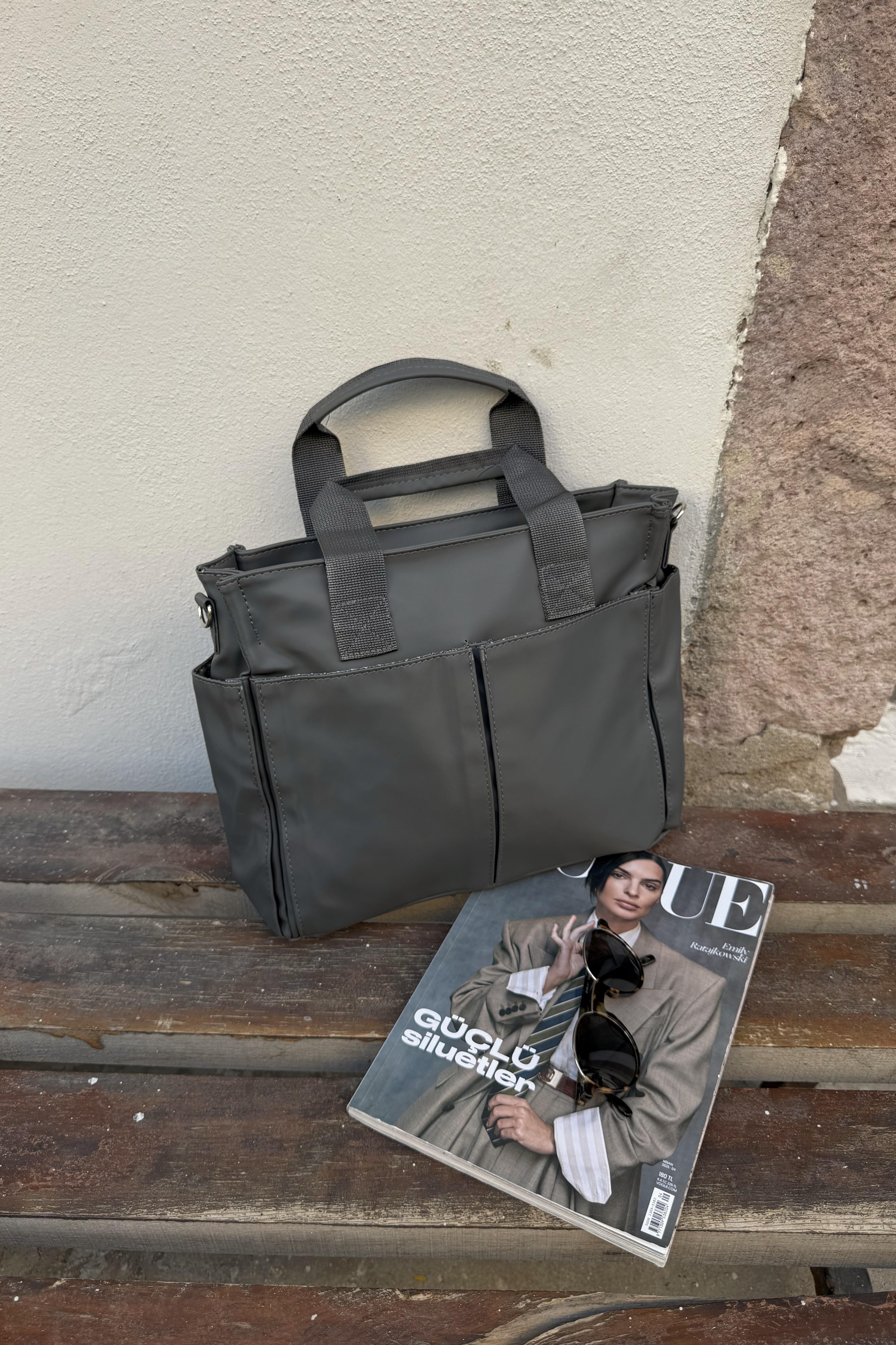 Çok Gözlü Kadın Shopper Çanta Woen ST0019 - Gri