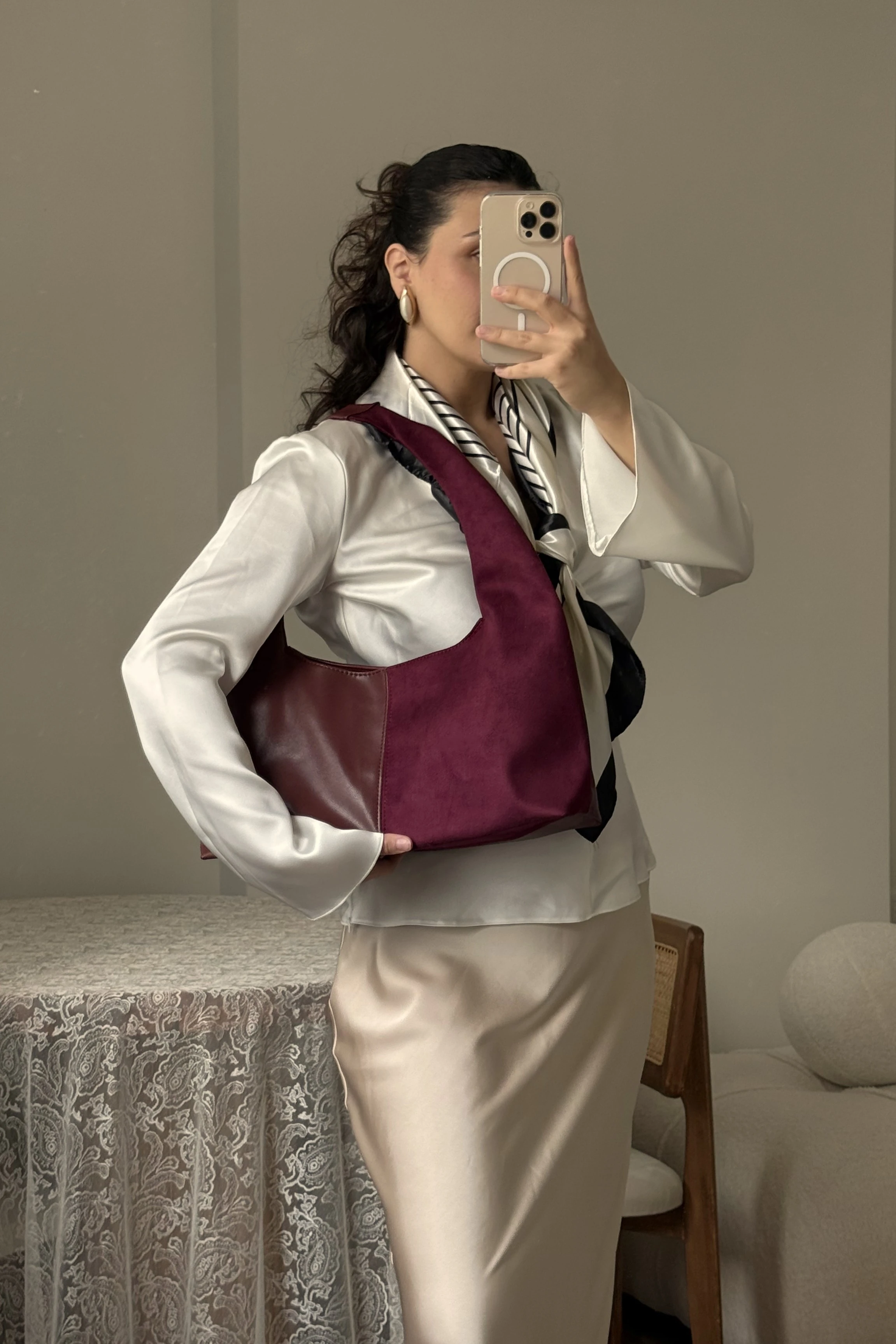 Süet ve Suni Deri Kadın Shopper Vintage Omuz Çantası Norton ST0043