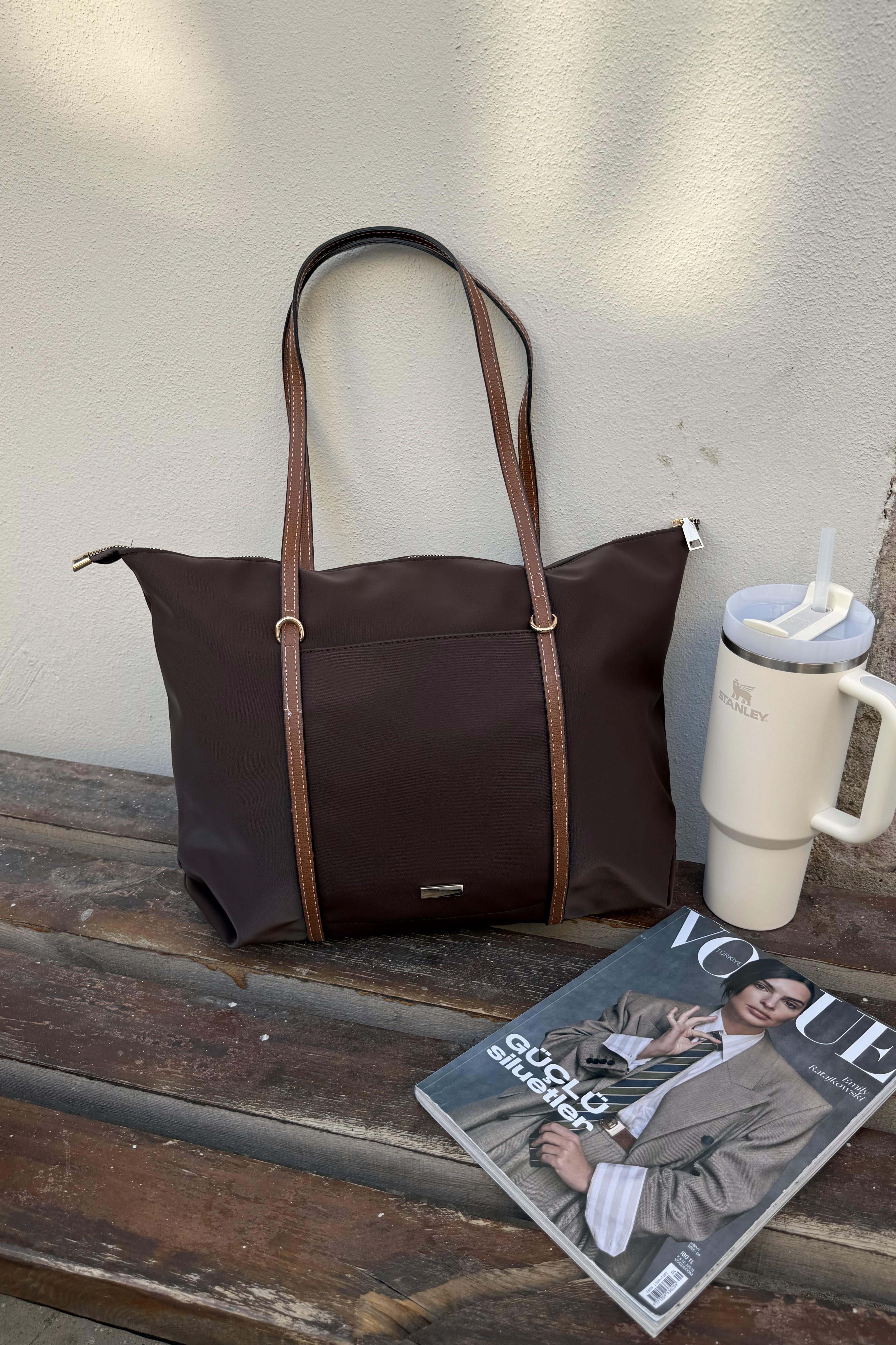 Şeritli Ön Gözlü Kadın Shopper Çanta Carmira ST0023
