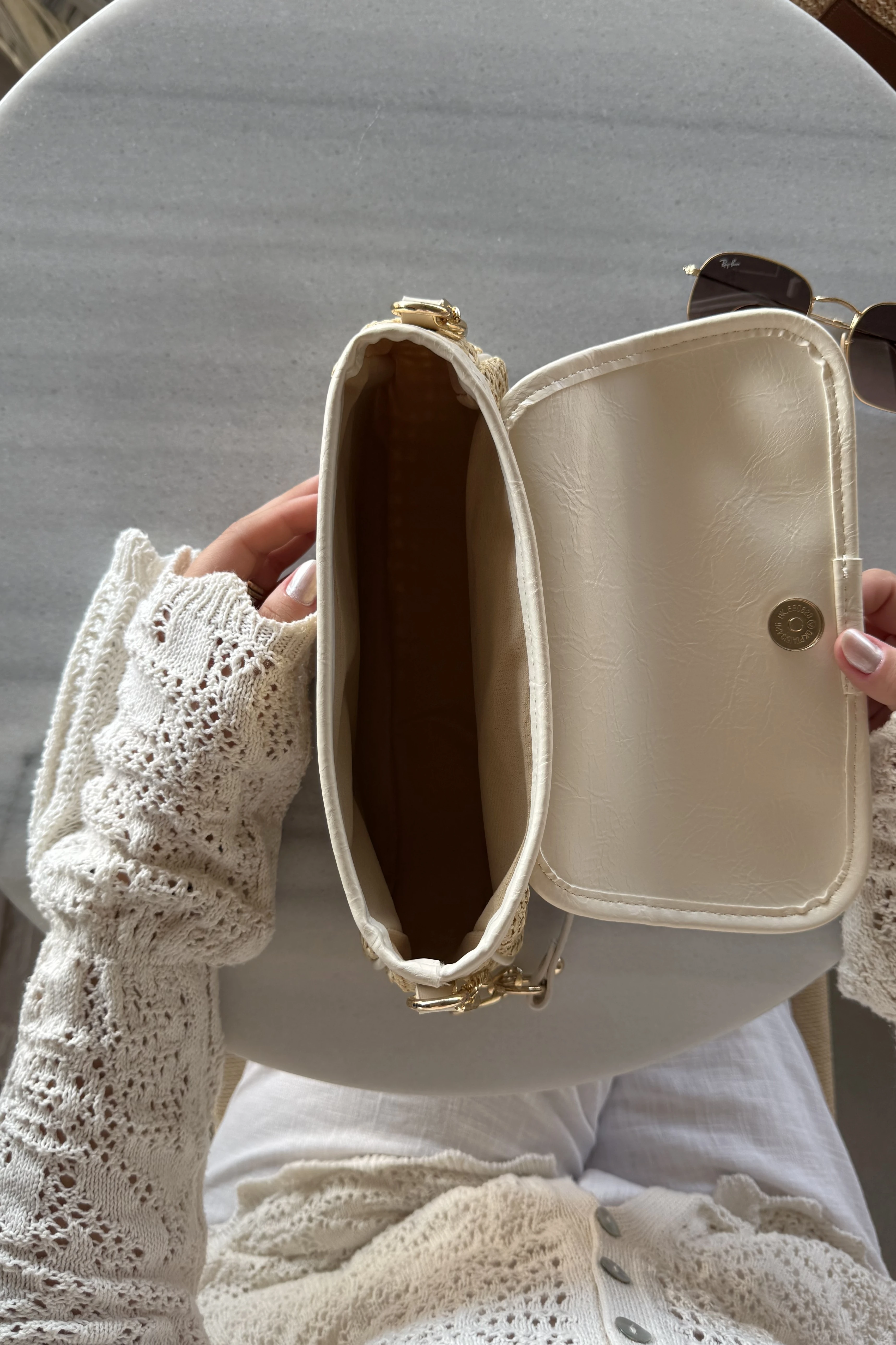 Kapaklı Hasır Çift Askılı El ve Omuz Kadın Çanta Matias ST0006