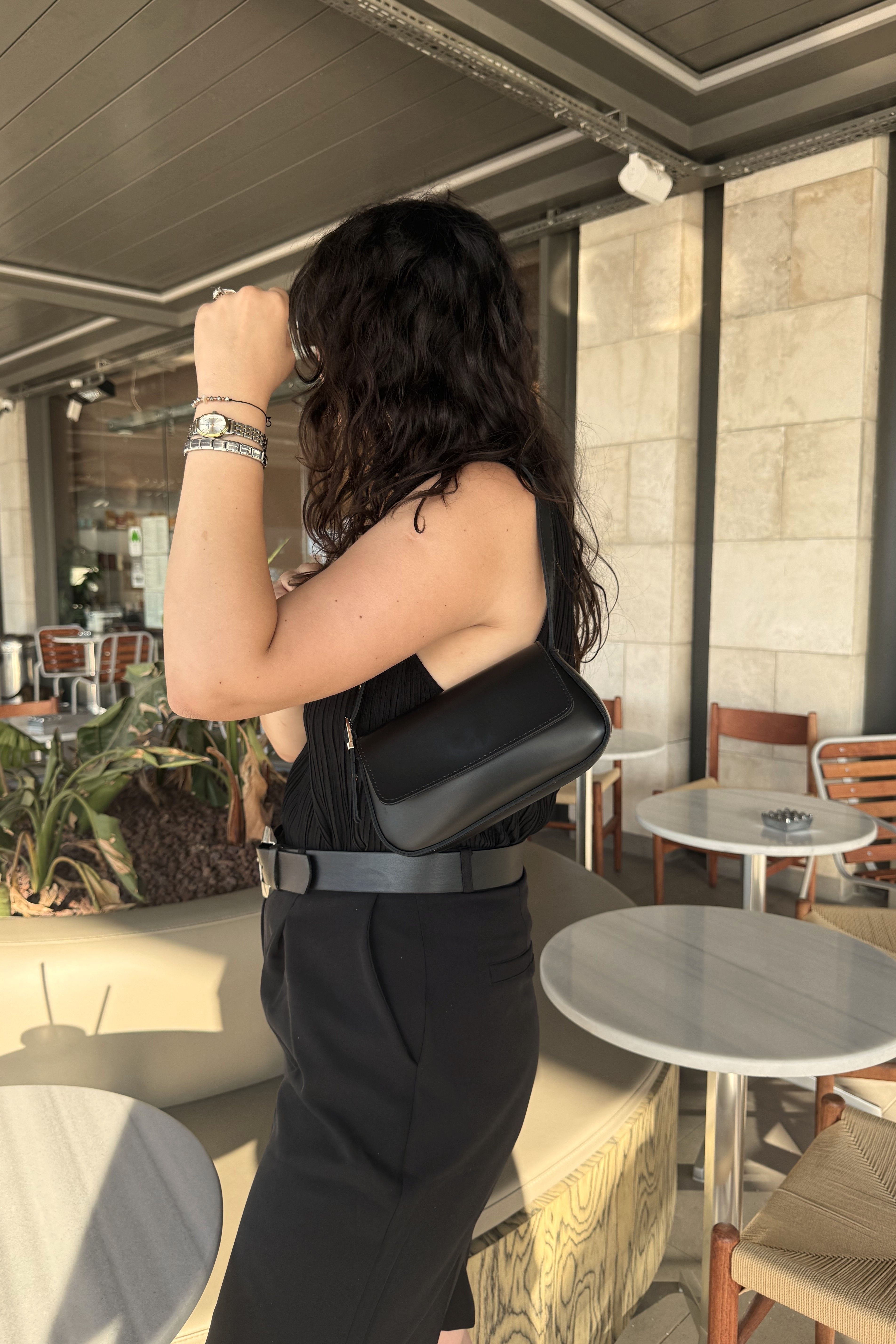 Kapaklı Kadın Baget Omuz Çanta Promise Siyah