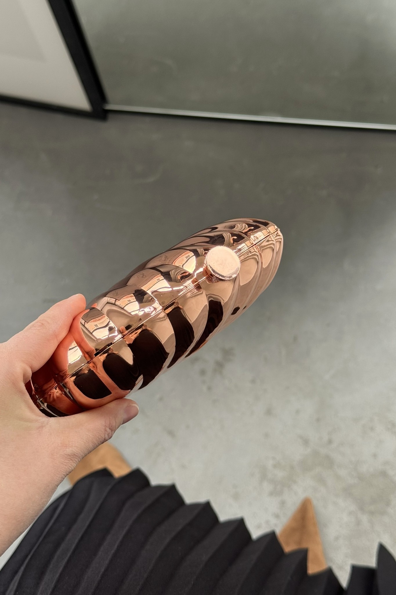 İstiridye Model Abiye Çanta Bronz (Özel Stok)