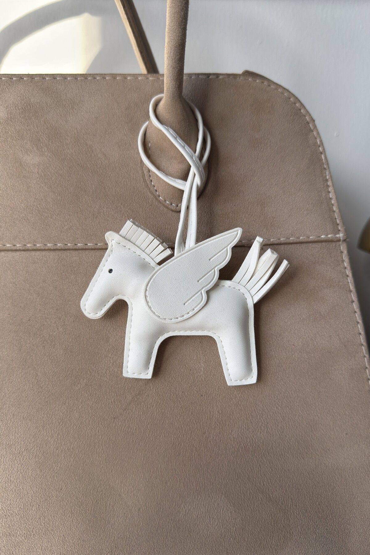 Horse Charm Anahtarlık Aksesuar Kanatlı Beyaz