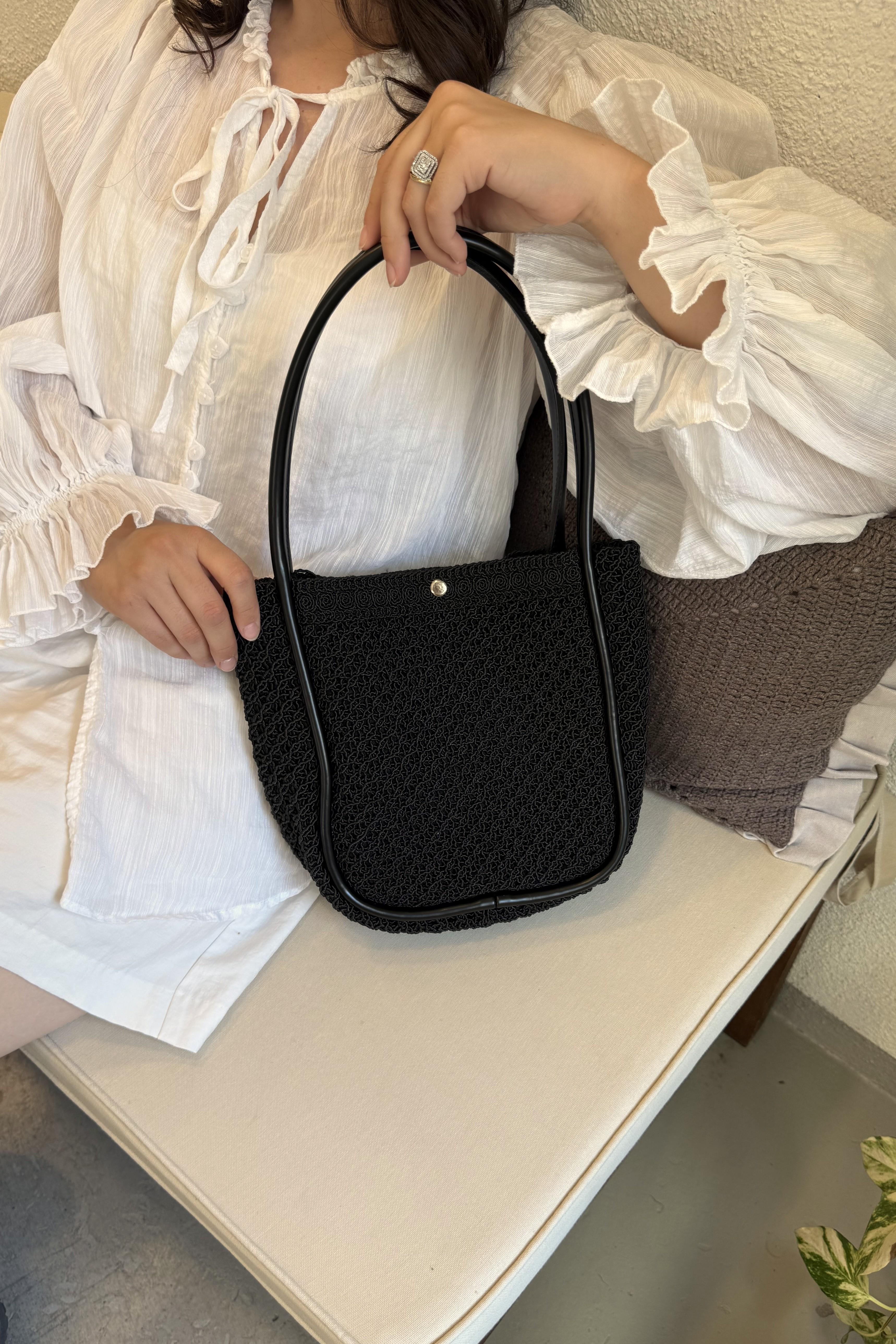 Handmade Makrome Kadın El ve Omuz Çanta Oswin Siyah