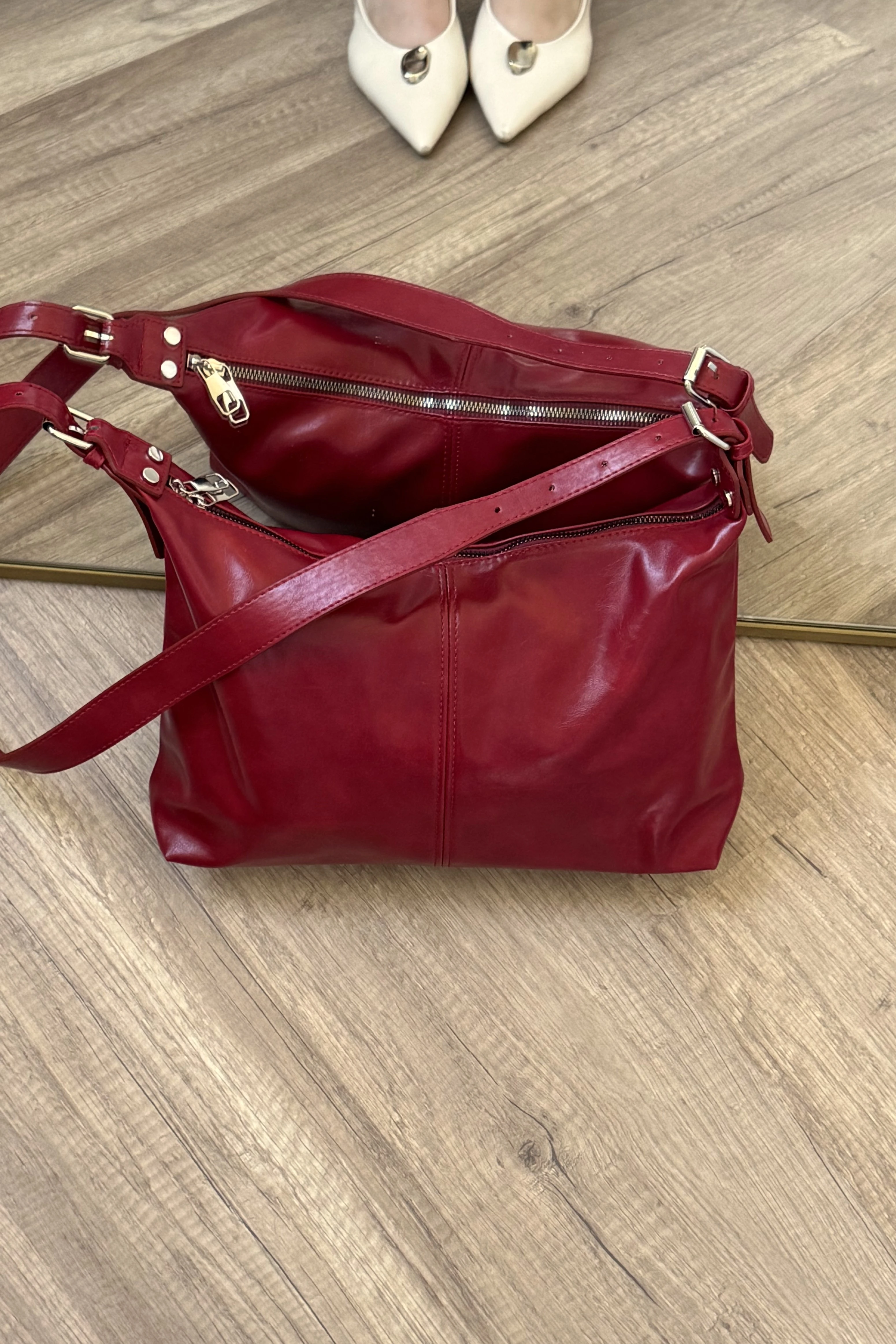 Salaş Büyük Boy Çapraz Kadın Omuz Çanta Nova ST0047 - Bordo