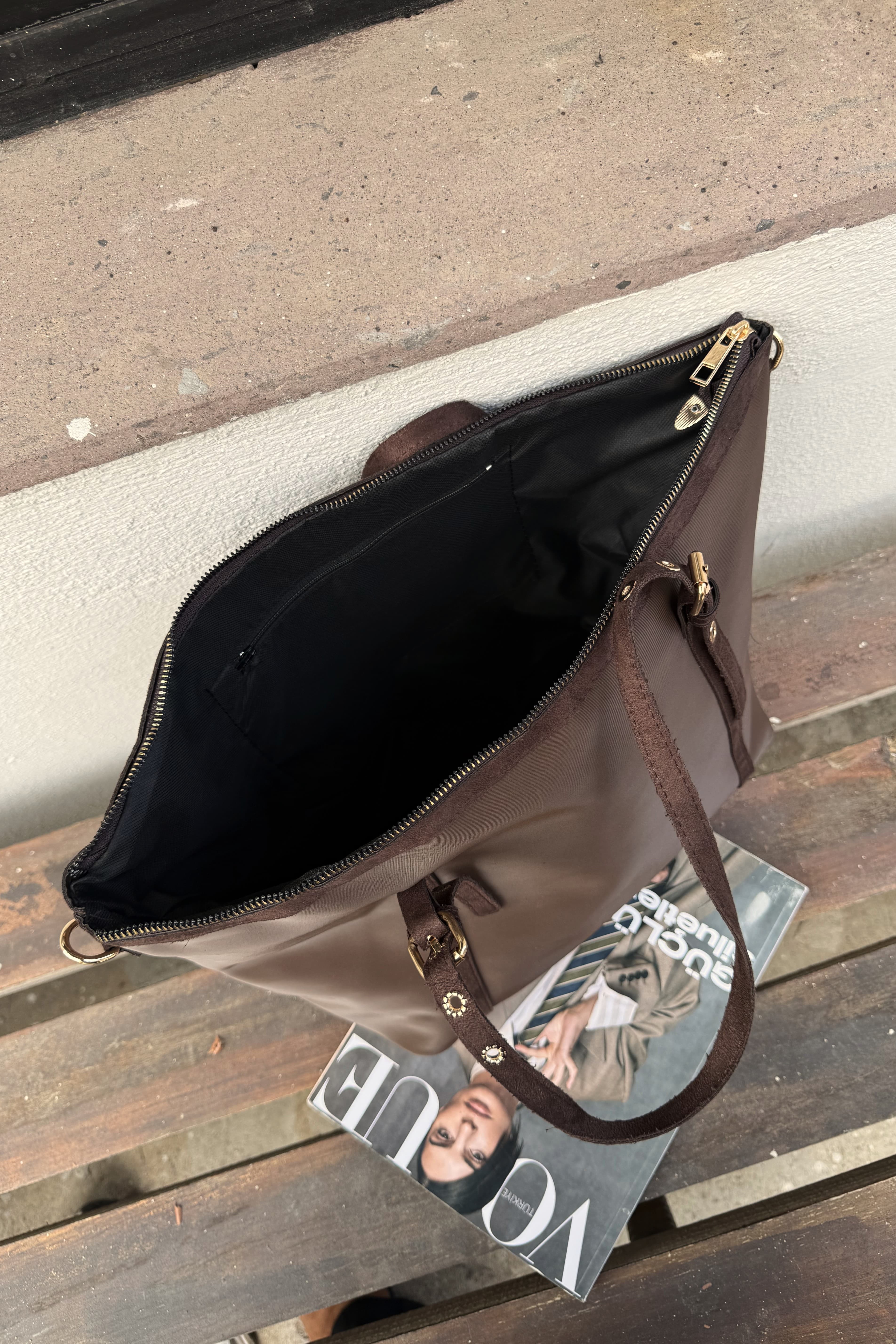 Süet Detaylı Kadın Shopper El ve Omuz Çanta Valenne ST0032