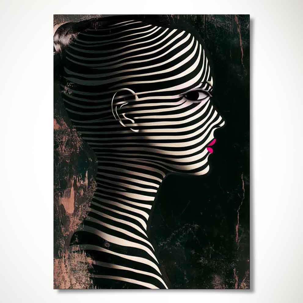 “Zarafet - Siyah Beyaz Çizgisel Modern Sanat” TB_00079