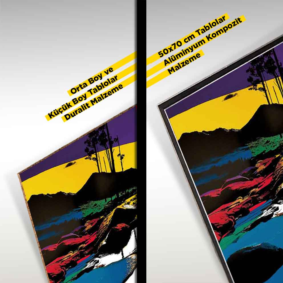 “Renkli Doğa – Pop Art Tarzı Modern Manzara Tablosu” TB_00047