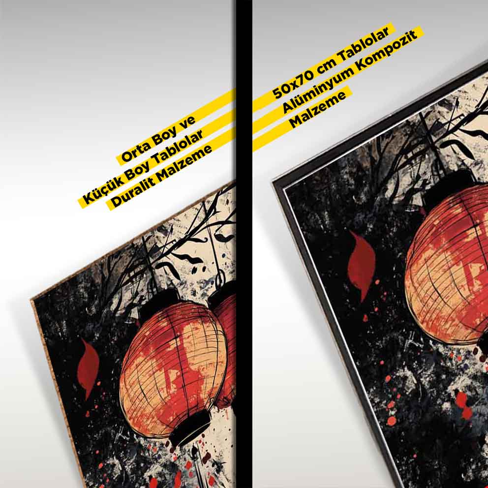 “Japon Kağıt Feneri 2 - Japon Çin Kültürü Soyut Duvar Dekoru” TB_00104