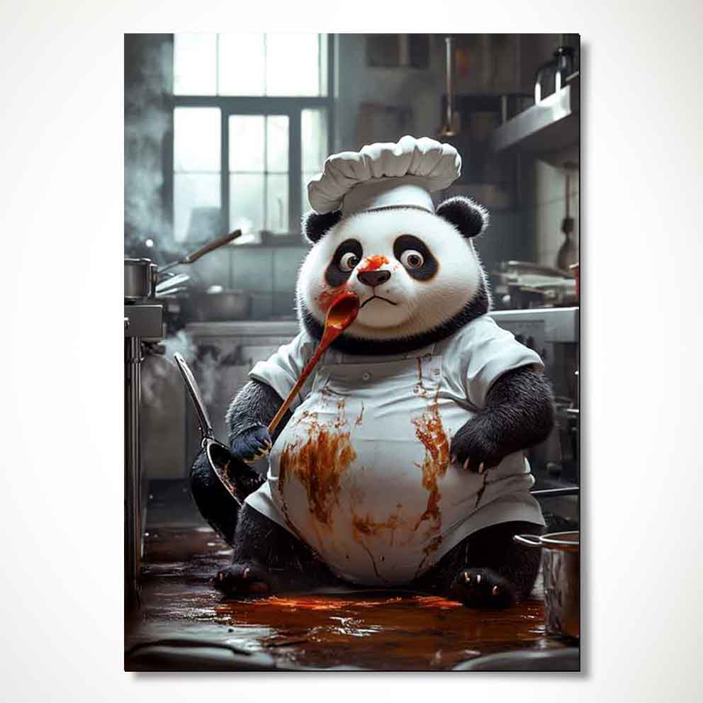 Sakar Panda Tablo  "Eğlenceli Mutfak Dekoru Poster" TB_00014