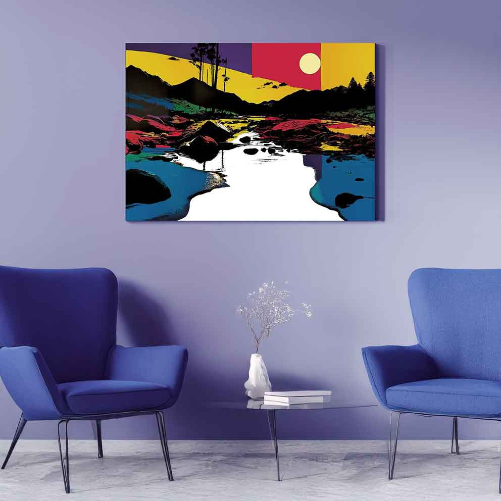 “Renkli Doğa – Pop Art Tarzı Modern Manzara Tablosu” TB_00047