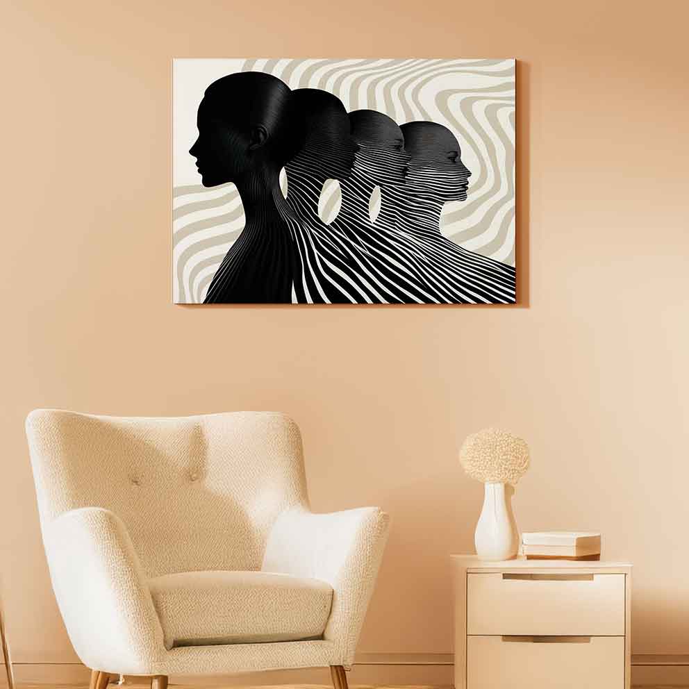 “Sonsuzluk Siluetleri - Zarif Hatlarda Kadın Siluetleri Duvar Dekoru” TB_00099