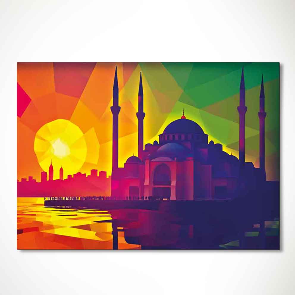 “İstanbul’da Gün Batımı 2 – Renkli Soyut Modern Sanat Tablosu” TB_00052