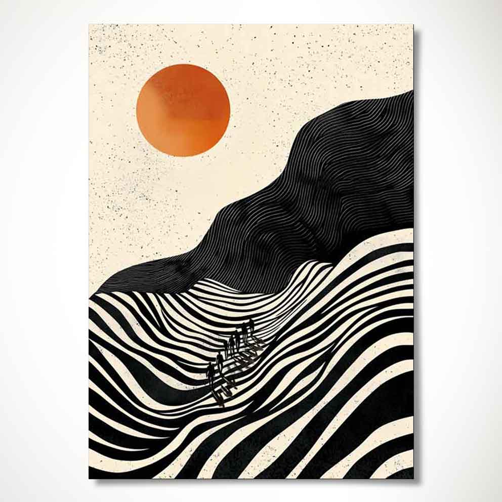 “Kızıl Güneş – Soyut Doğa Temalı Modern Dekoratif Tablo” TB_00037