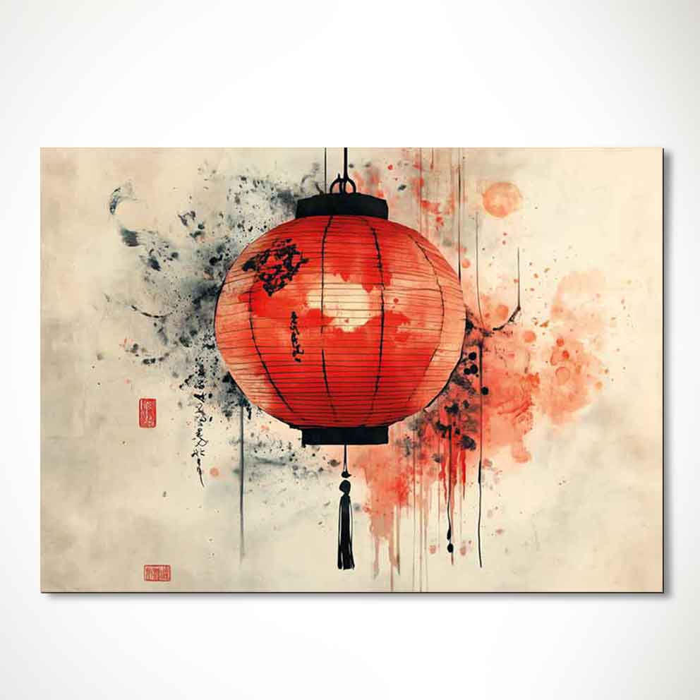 “Japon Kağıt Feneri - Japon Çin Kültürü Soyut Duvar Dekoru” TB_00105