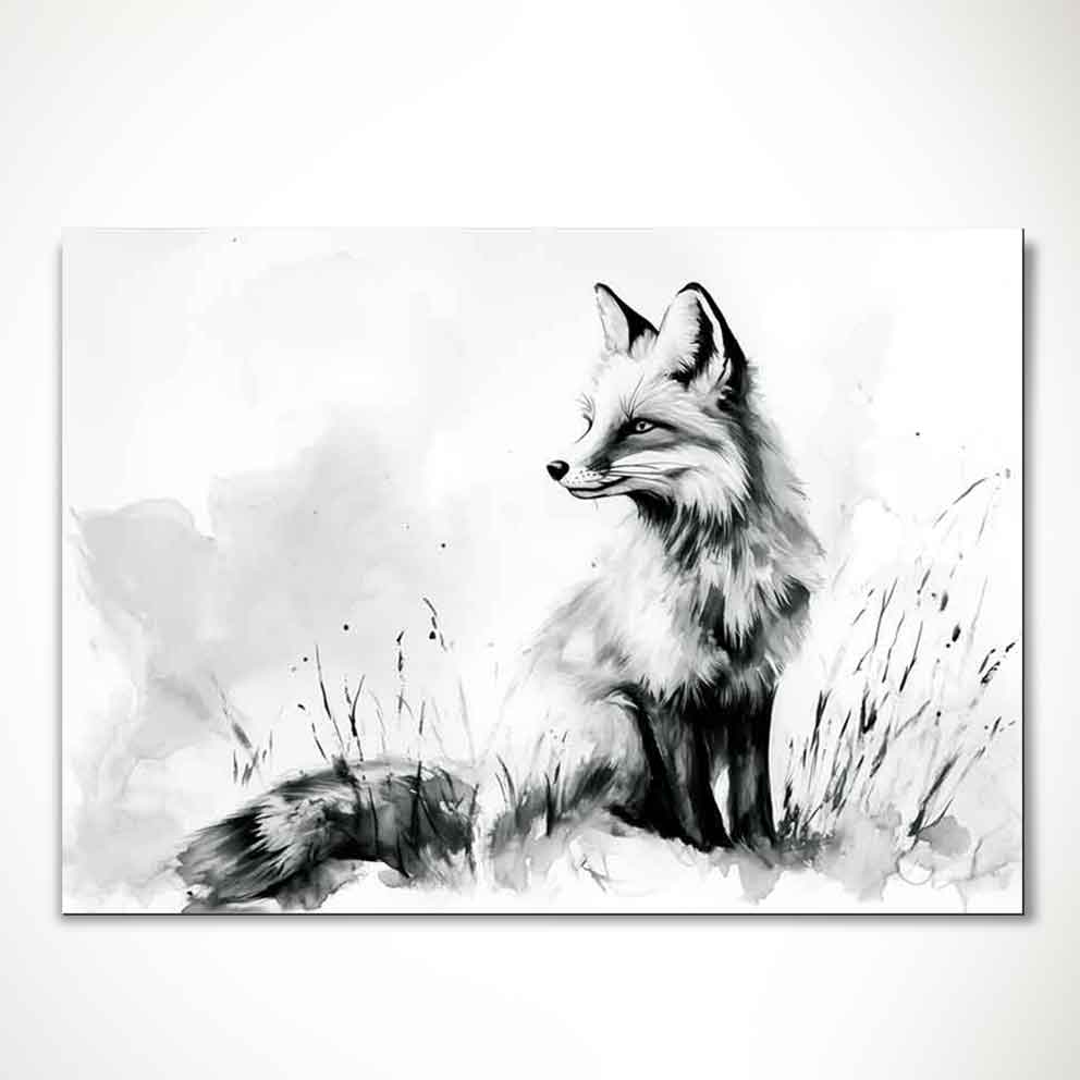 “Vahşi Zarafet – Tilki Figürlü Minimalist Duvar Tablosu” TB_00033
