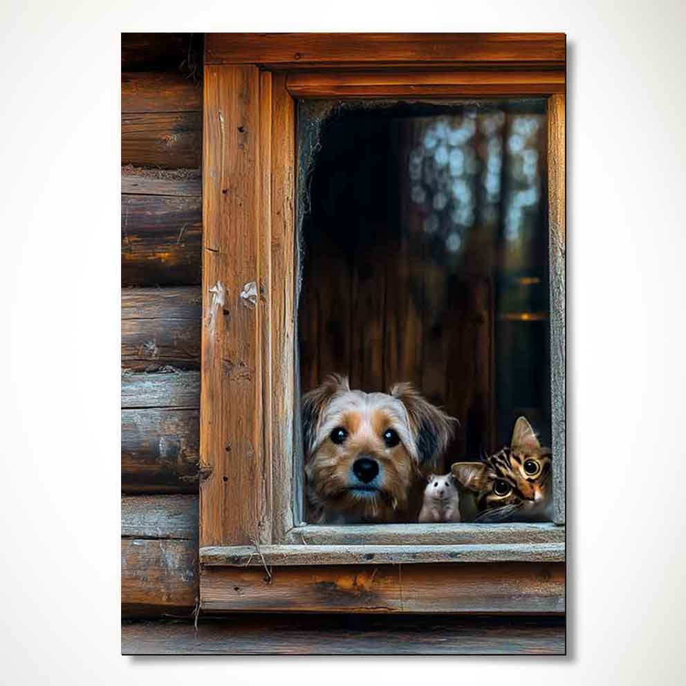 Penceredeki Sevimli Gözler - “Hayvan Severlere Özel Tablo” TB_00007