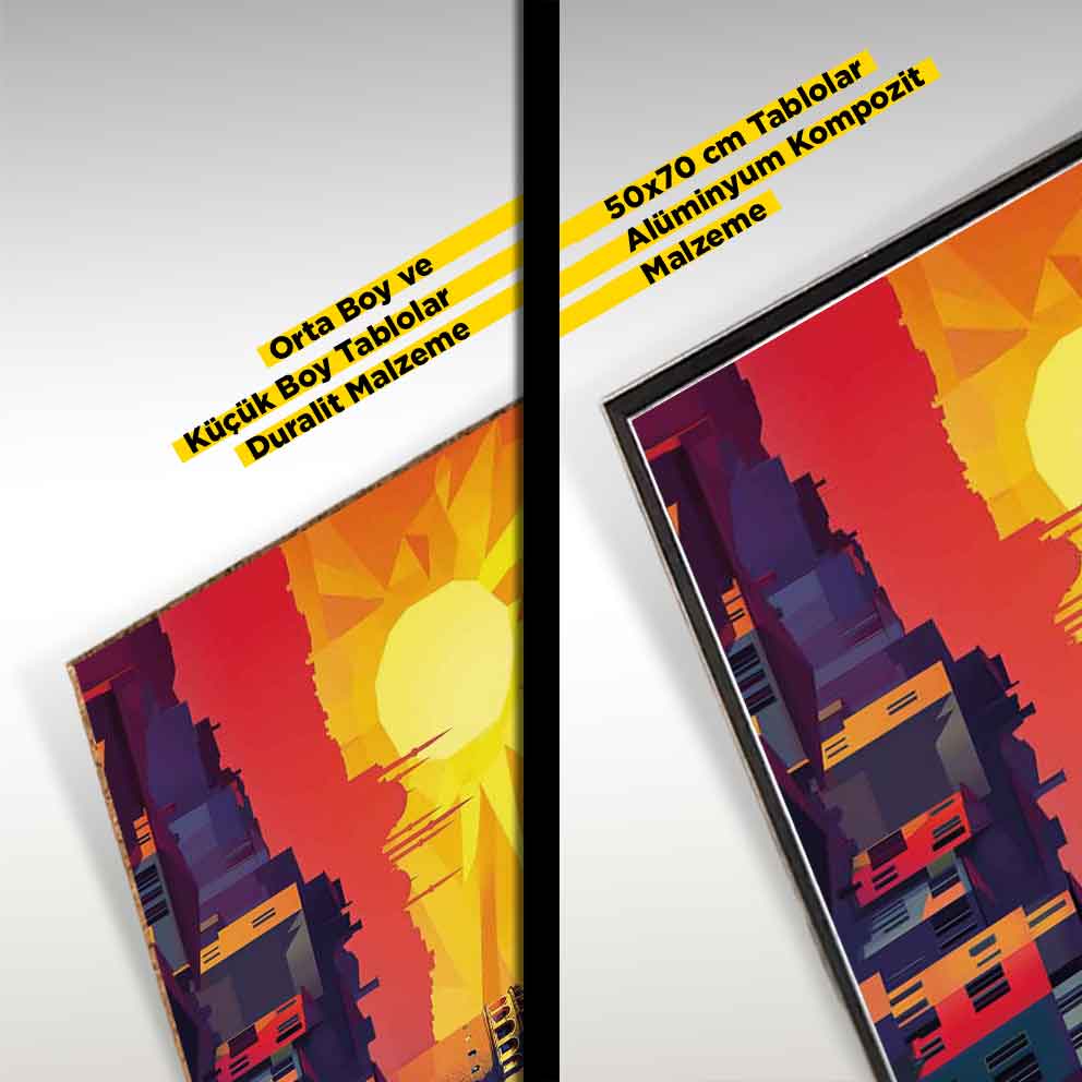 “Galata Kulesi – Renkli İstanbul Gün Batımı Temalı Modern Sanat Tablosu” TB_00053