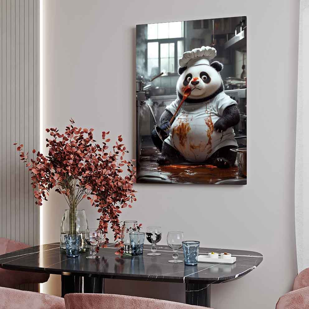 Sakar Panda Tablo  "Eğlenceli Mutfak Dekoru Poster" TB_00014