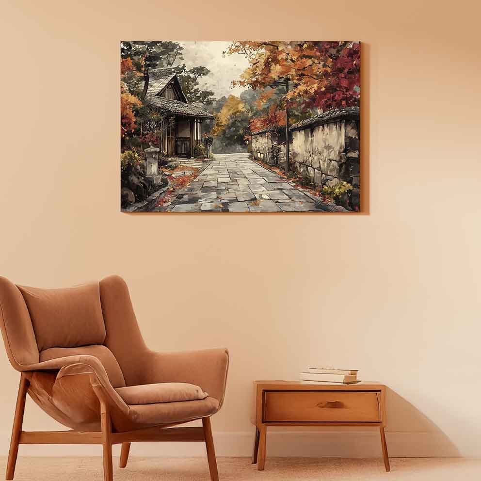 “Japon Sokakları Tablo 10 – Geleneksel Asya Manzara Duvar Dekoru” TB_00114