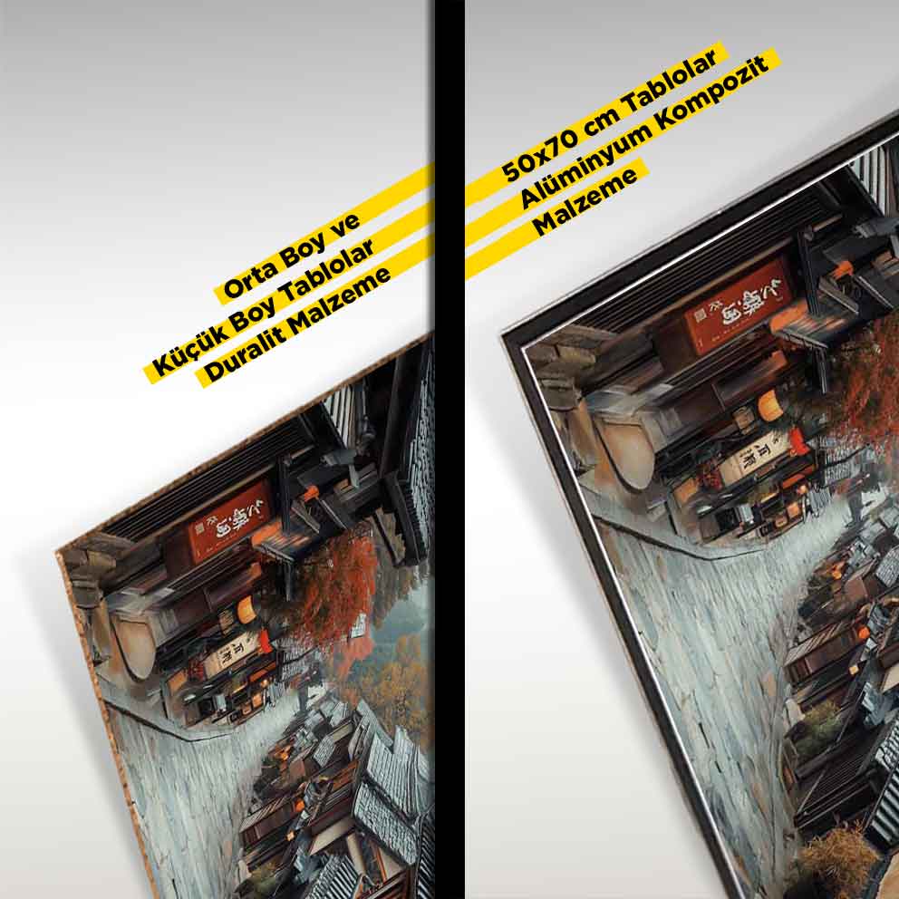 “Japon Sokakları Tablo 6 – Geleneksel Asya Manzara Duvar Dekoru” TB_00110