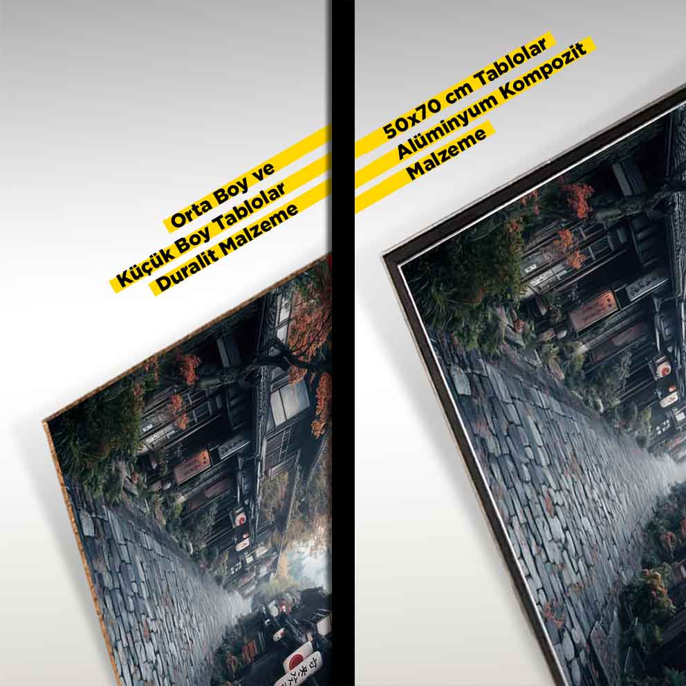 “Japon Sokakları Tablo 3 – Geleneksel Asya Manzara Duvar Dekoru” TB_00108