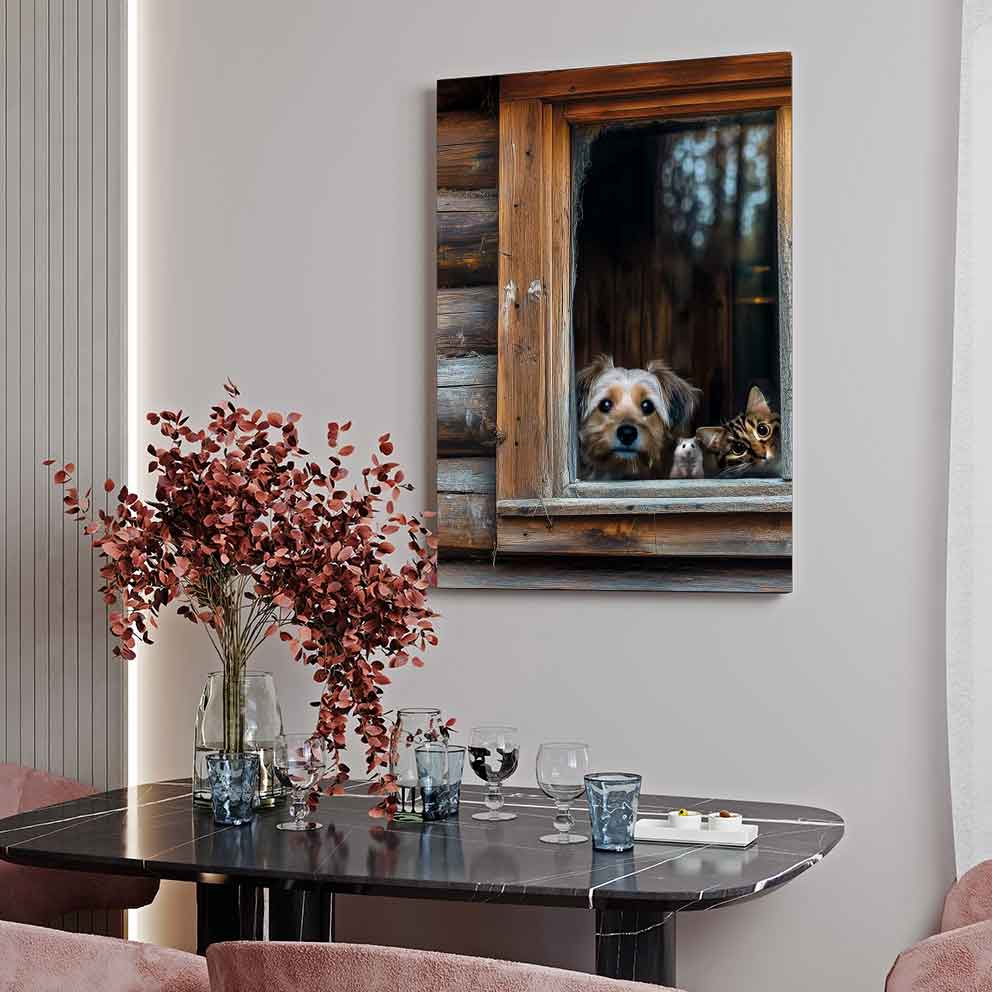 Penceredeki Sevimli Gözler - “Hayvan Severlere Özel Tablo” TB_00007