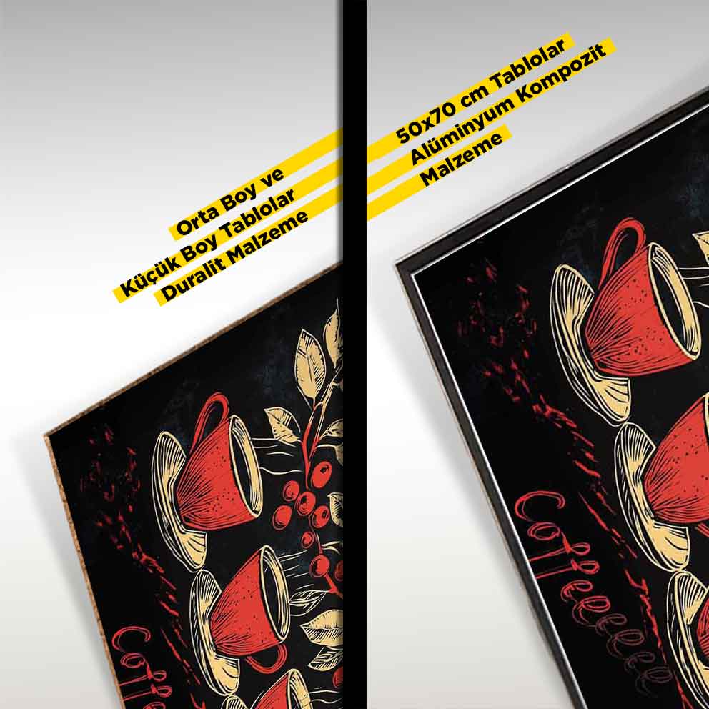 “Üç Fincan Hikaye - Modern Mutfak ve Kafe Dekoru” TB_00073