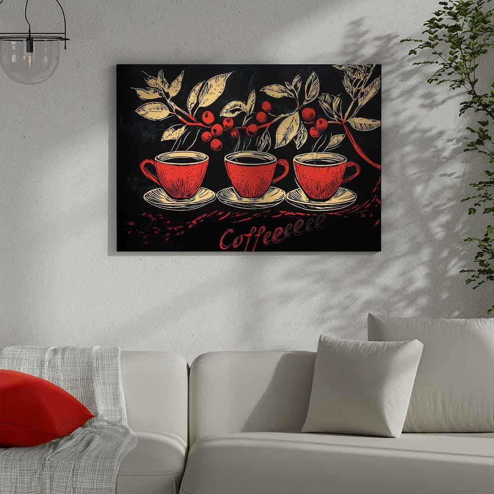 “Üç Fincan Hikaye - Modern Mutfak ve Kafe Dekoru” TB_00073