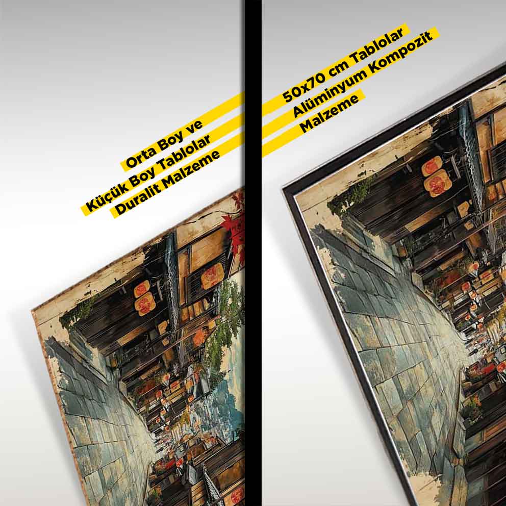 “Japon Sokakları Tablo 2 – Geleneksel Asya Manzara Duvar Dekoru” TB_00107