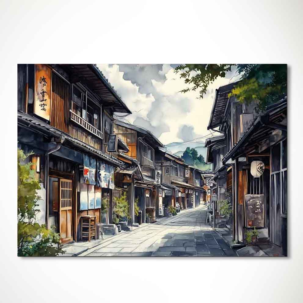 “Japon Sokakları Tablo 8 – Geleneksel Asya Manzara Duvar Dekoru”TB_00112