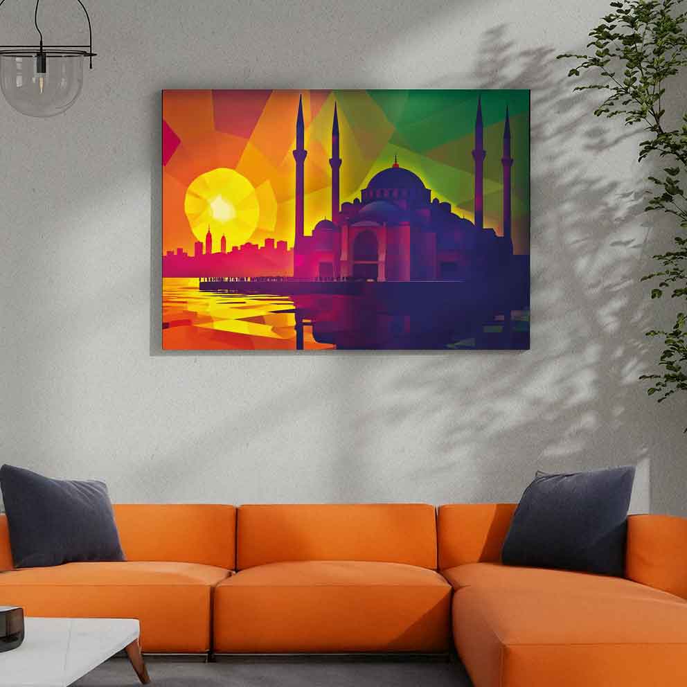 “İstanbul’da Gün Batımı 2 – Renkli Soyut Modern Sanat Tablosu” TB_00052